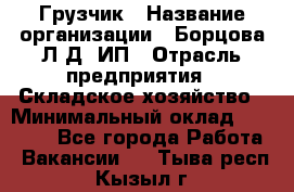 Грузчик › Название организации ­ Борцова Л.Д, ИП › Отрасль предприятия ­ Складское хозяйство › Минимальный оклад ­ 14 000 - Все города Работа » Вакансии   . Тыва респ.,Кызыл г.